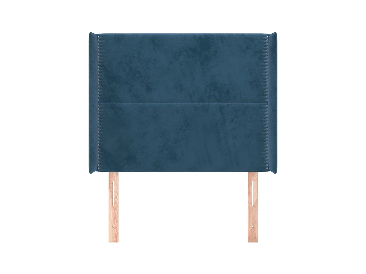 Cabecero | Cabezal de Cama | Mueble cabecero con orejas de terciopelo azul oscuro 93x16x118/128 cm