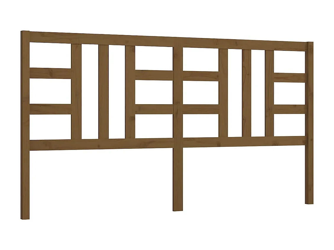 Cabecero de Cama | Cabezal de cama | Mueble de cabecero madera maciza de pino marrón miel 206x4x100 cm