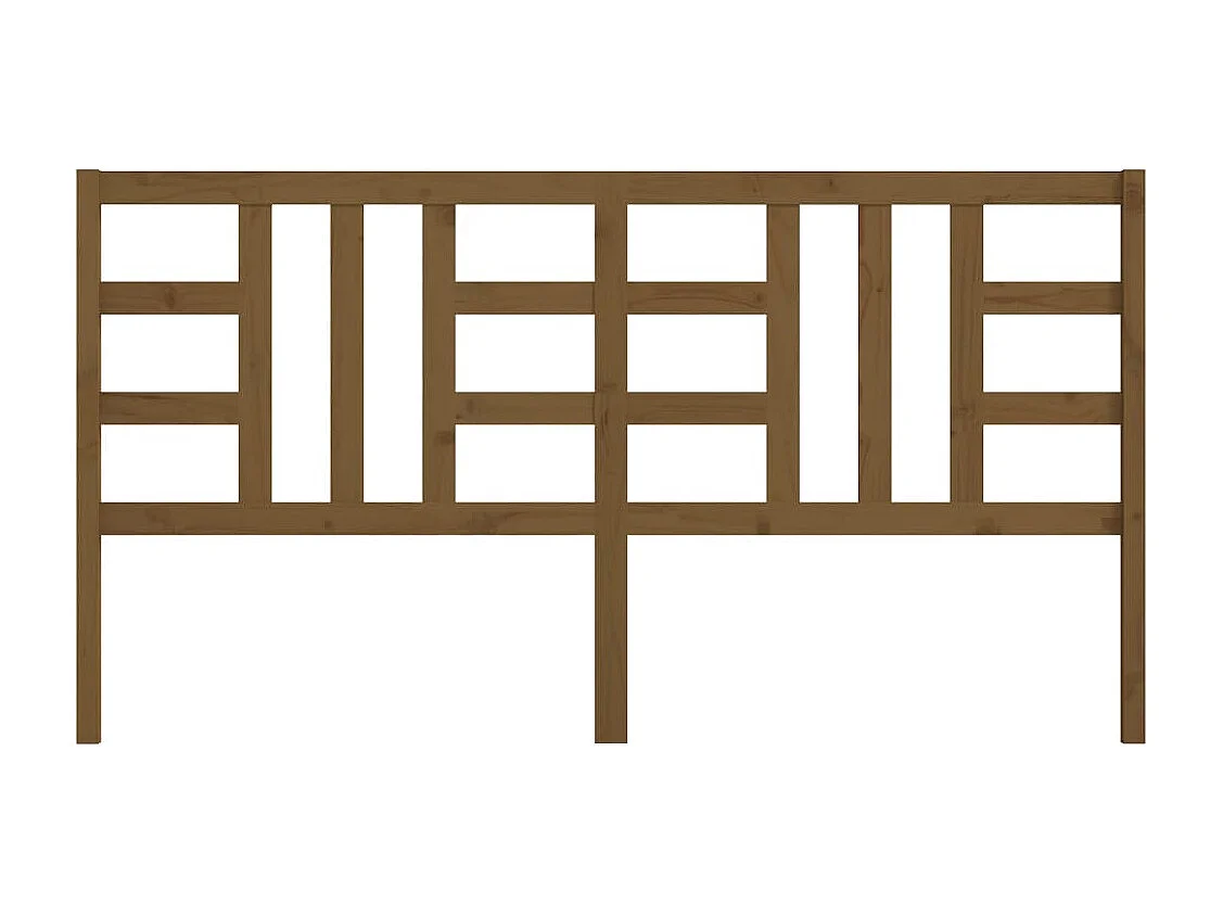 Cabecero de Cama | Cabezal de cama | Mueble de cabecero madera maciza de pino marrón miel 206x4x100 cm