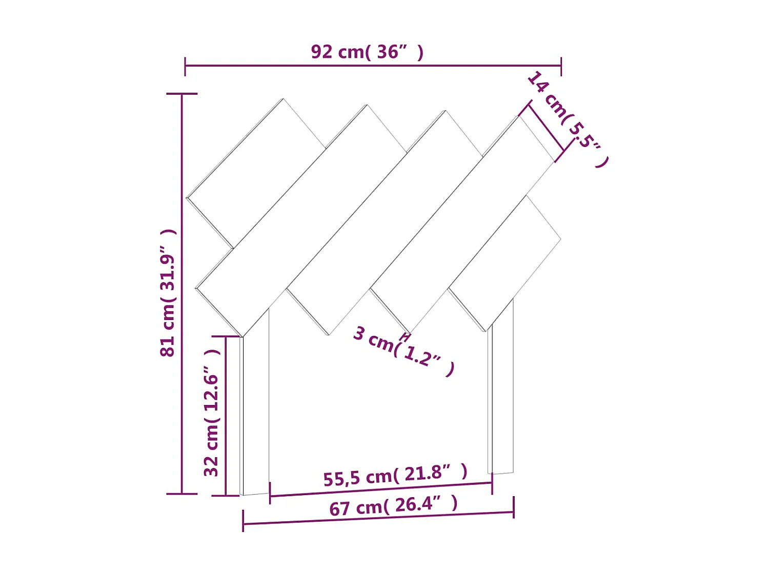 Tête de Lit | Panneau de tête pour lit Moderne 92x3x81 cm Bois massif de pin