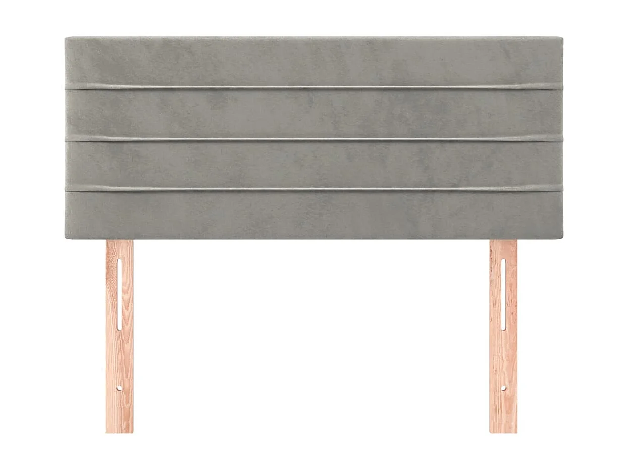 Mueble cabecero | Cabezal de cama | Cabecero de terciopelo gris claro 80x5x78/88 cm
