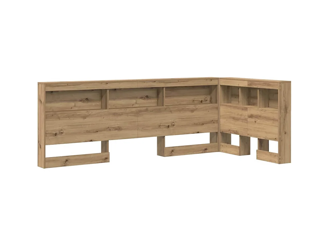 Mueble cabecero con almacenamiento | Cabecera de almacenamiento con estante Roble artisan 90 cm