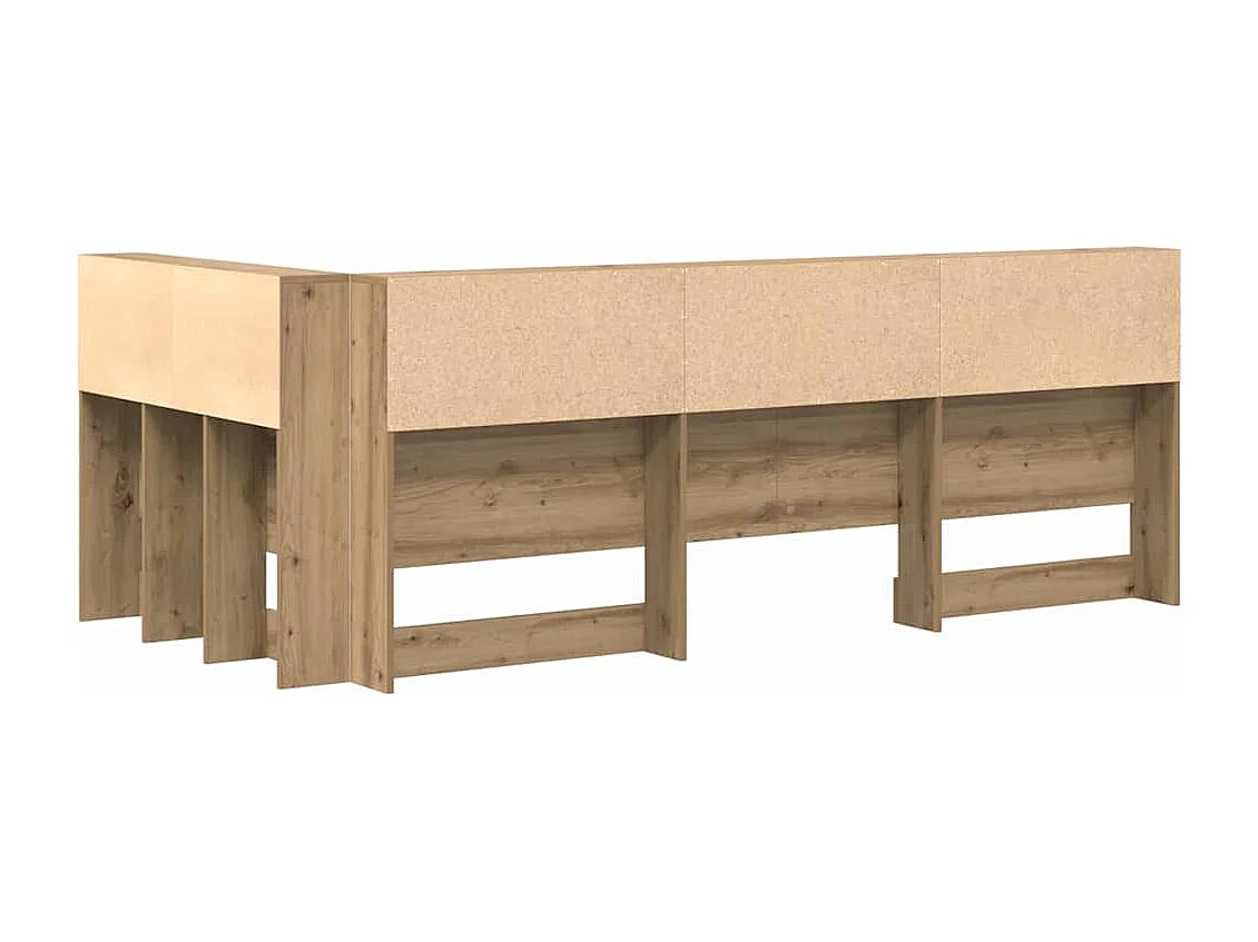 Mueble cabecero con almacenamiento | Cabecera de almacenamiento con estante Roble artisan 90 cm