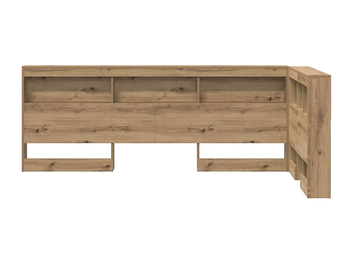 Tête de Lit de rangement | Panneau de tête pour lit avec étagère chêne artisanal 90 cm