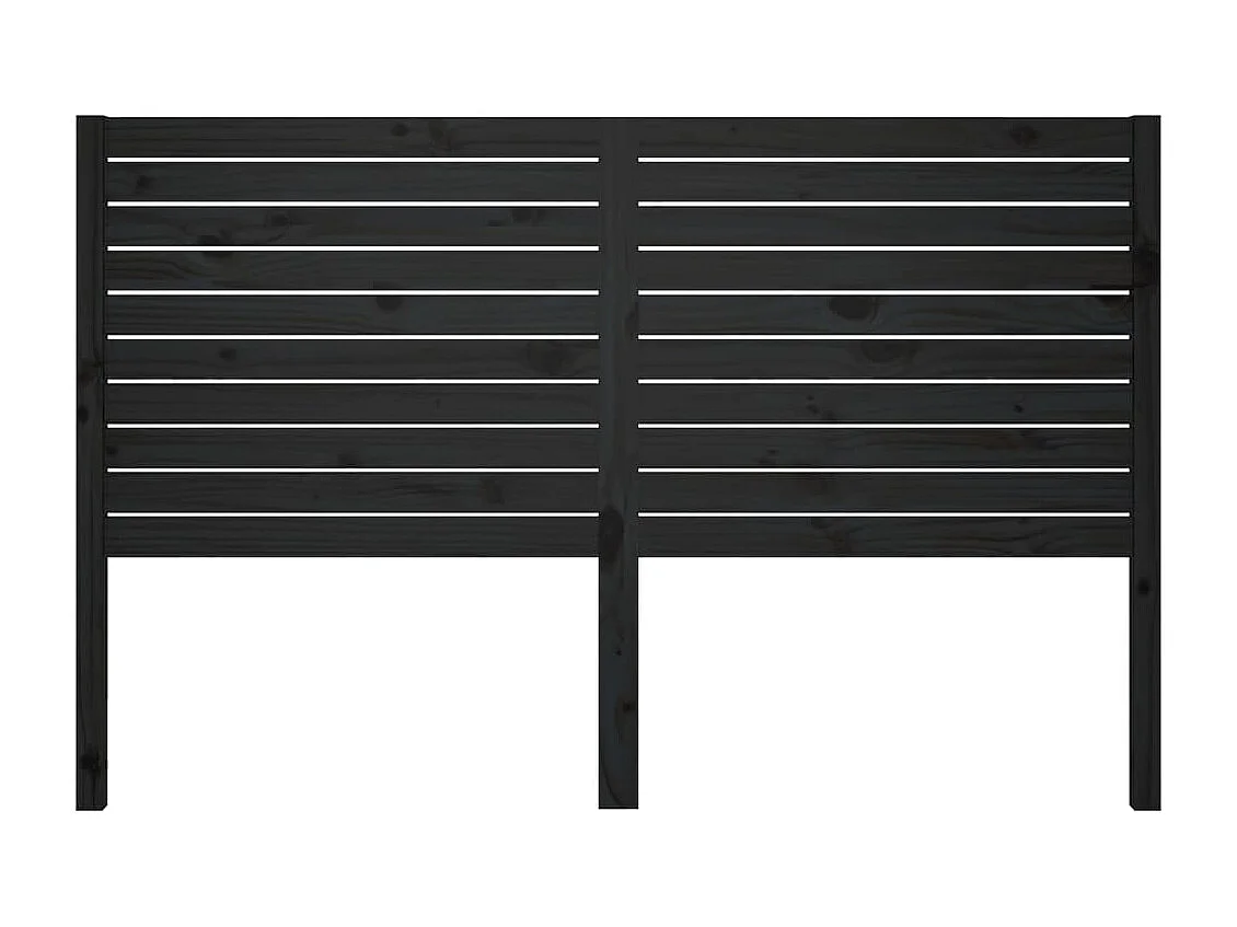 Cabecero de Cama | Cabezal de cama | Mueble de cabecero madera maciza de pino negro 141x4x100 cm