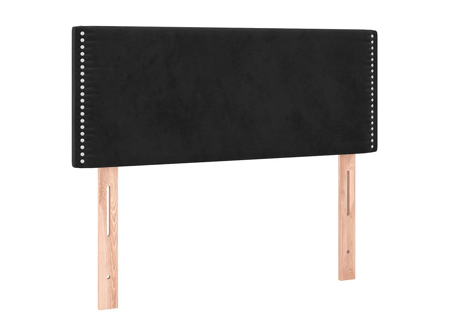 Cabecero | Cabezal de Cama | Mueble cabecero con LED de terciopelo negro 90x5x78/88 cm