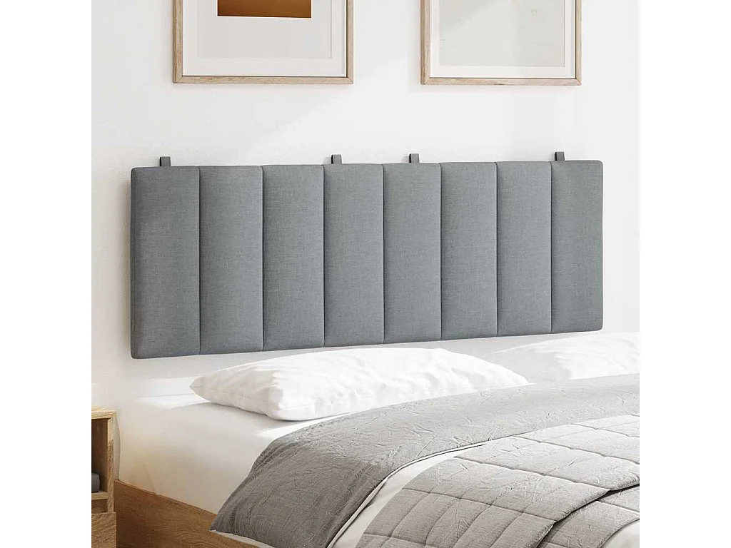 Cabecero de Cama | Cabezal de cama | Mueble de cabecero acolchado Hanko tela gris claro 120 cm