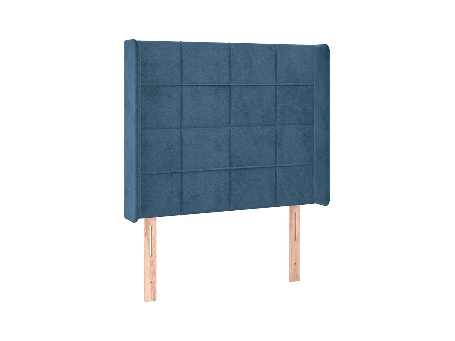 Cabecero | Cabezal de Cama | Mueble cabecero con orejas de terciopelo azul oscuro 93x16x118/128 cm