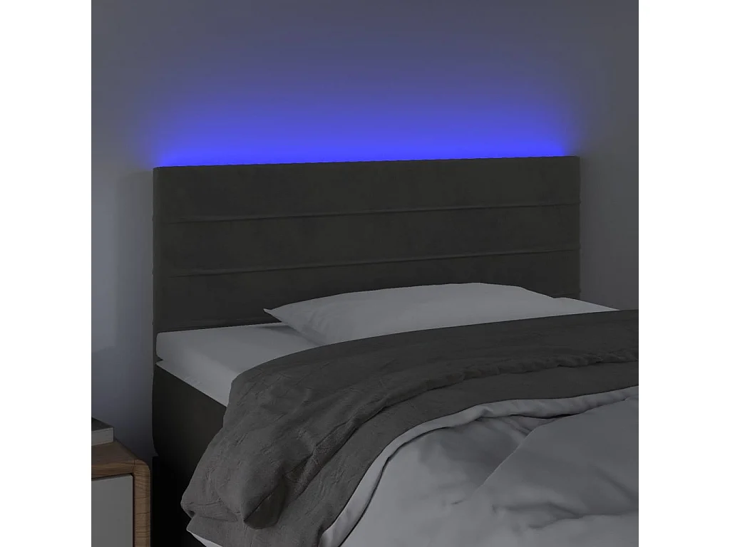 Hoofdbord | Hoofdeinde LED 80x5x78/88 cm fluweel donkergrijs