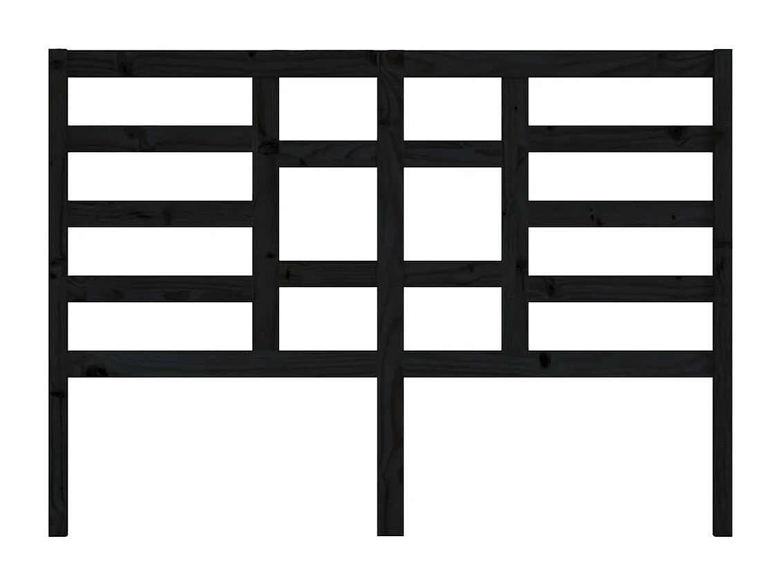 Tête de Lit | Panneau de tête pour lit Moderne Noir 166x4x104 cm Bois massif de pin