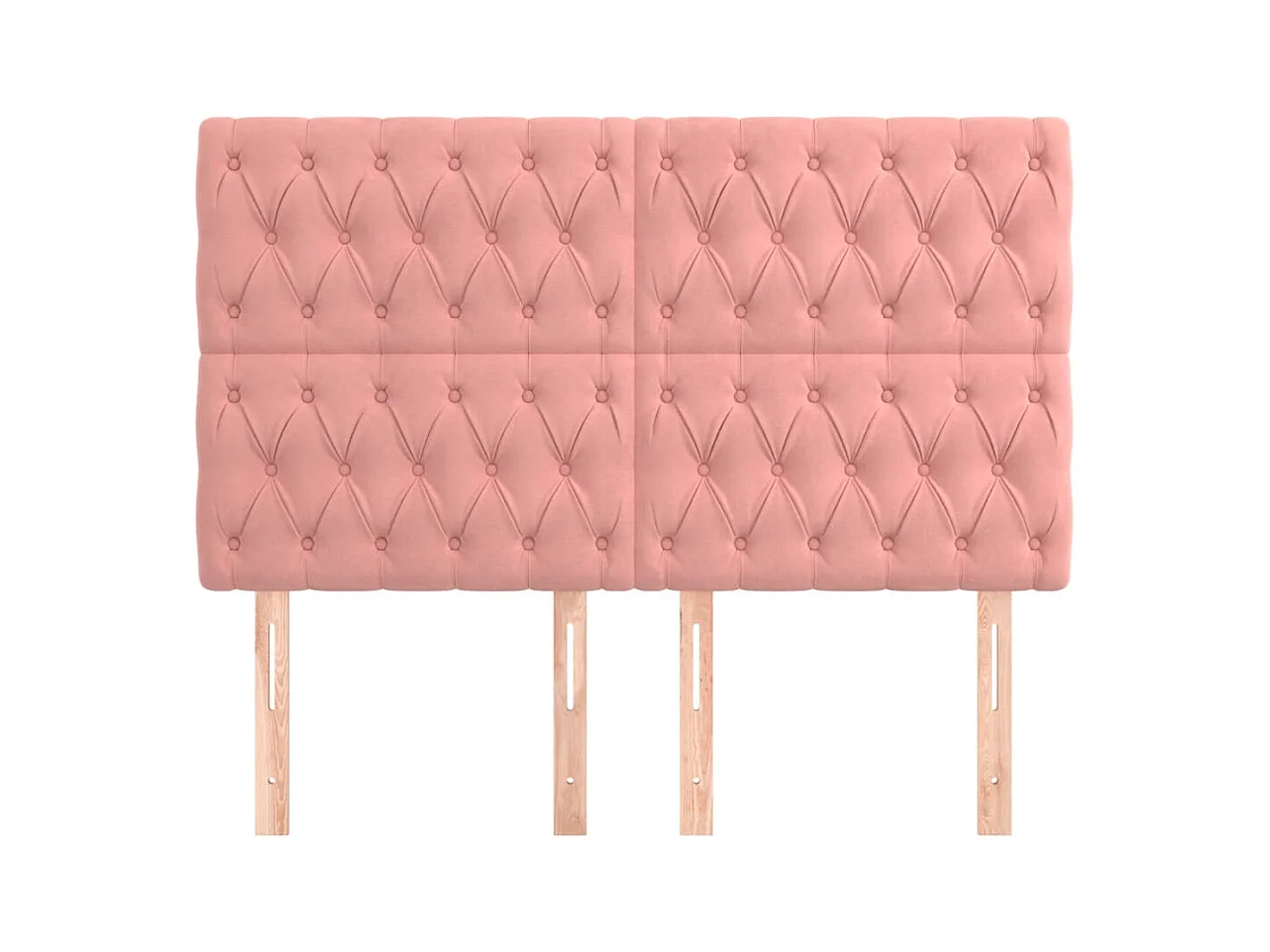 Cabeceros | Cabezal de cama | Mueble de cabecero 4 unidades de terciopelo rosa 80x7x78/88 cm