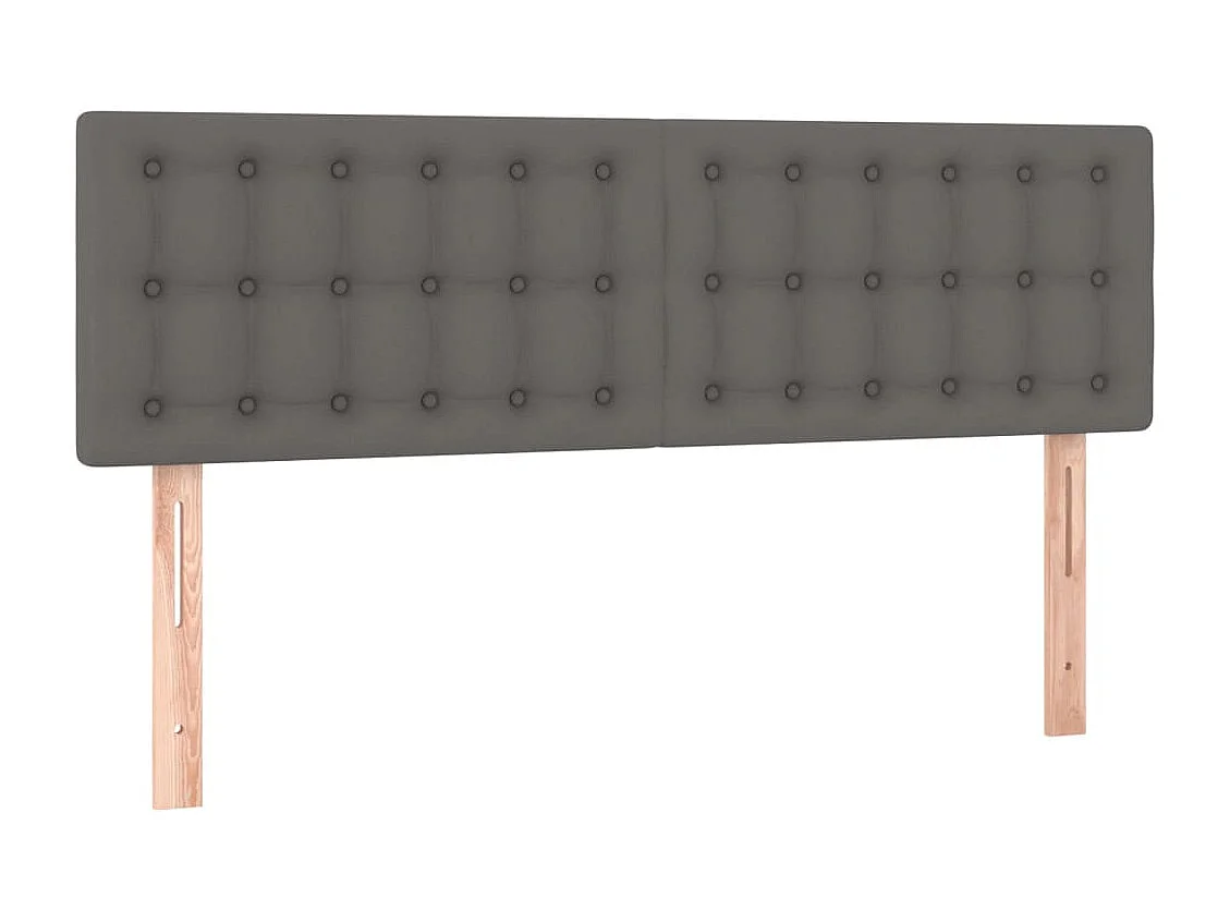 Cabecero | Cabezal de Cama | Mueble cabecero con LED cuero sintético negro 144x5x78/88 cm