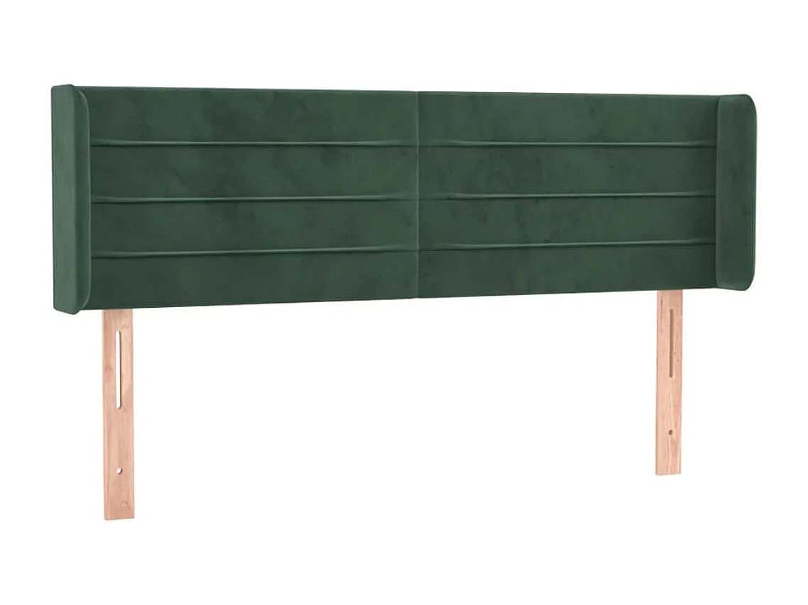 Hoofdbord | Hoofdeinde LED 147x16x78/88 cm fluweel donkergroen