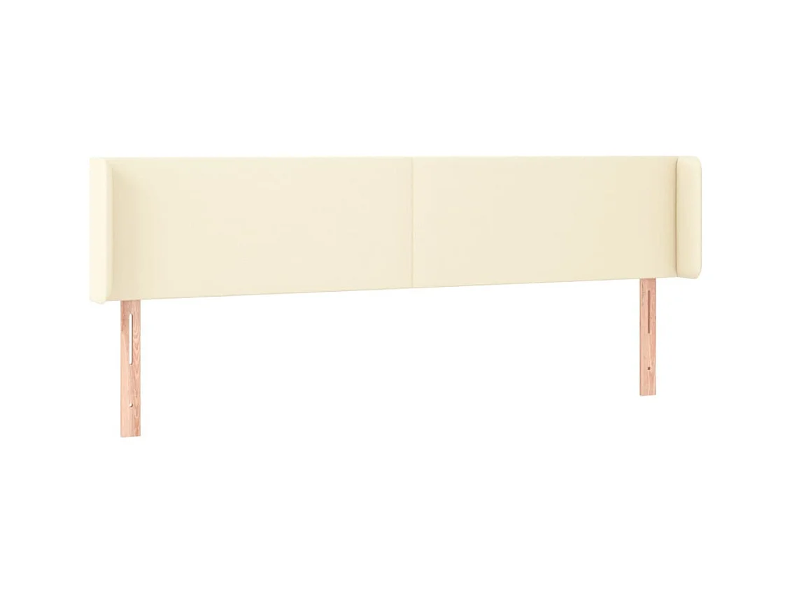 Tête de Lit | Panneau de tête pour lit Moderne à LED Crème 183x16x78/88 cm Similicuir