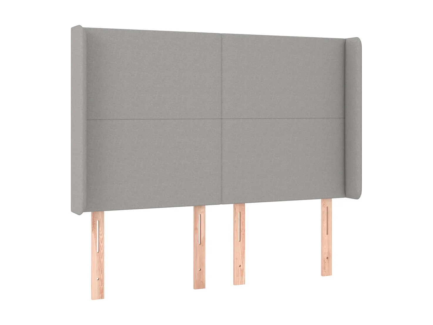 Tête de Lit | Panneau de tête pour lit Moderne à LED Gris clair 147x16x118/128 cm Tissu