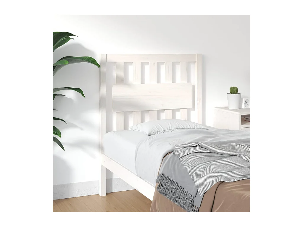 Cabecero de Cama | Cabezal de cama | Mueble de cabecero madera maciza de pino blanco 80,5x4x100 cm