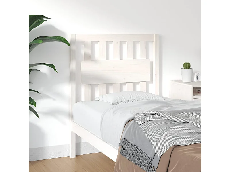 Cabecero de Cama | Cabezal de cama | Mueble de cabecero madera maciza de pino blanco 80,5x4x100 cm