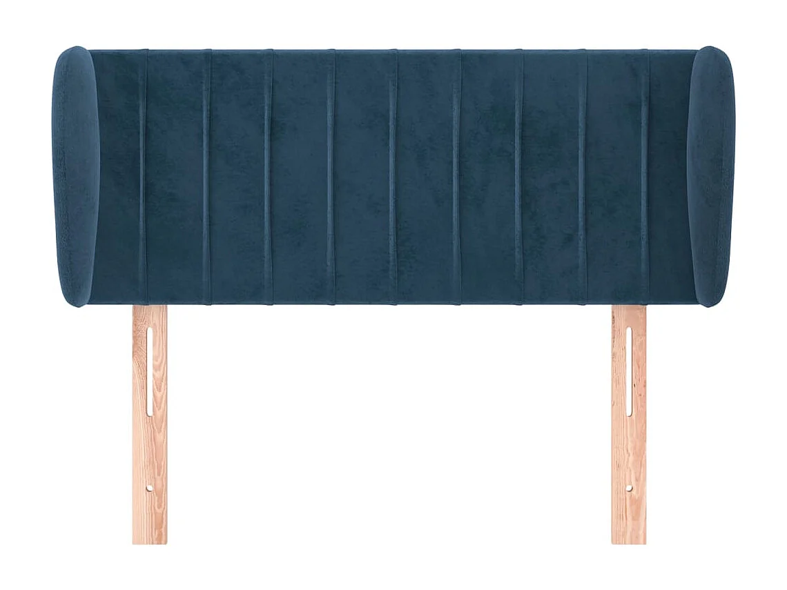 Tête de Lit | Panneau de tête pour lit Moderne avec oreilles Bleu foncé 93x23x78/88 cm Velours