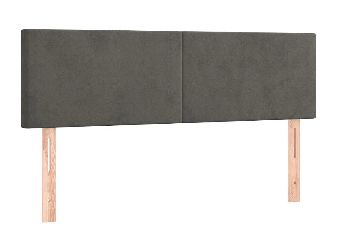 Hoofdbord | Hoofdeinde LED 144x5x78/88 cm fluweel donkergrijs
