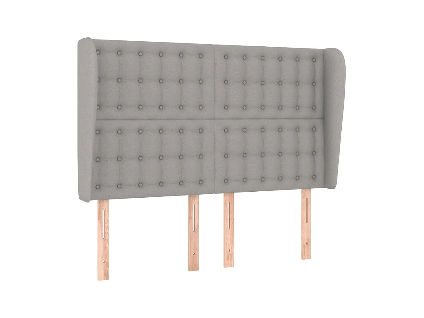 Tête de Lit | Panneau de tête pour lit Moderne avec oreilles Gris clair 147x23x118/128 cm Tissu