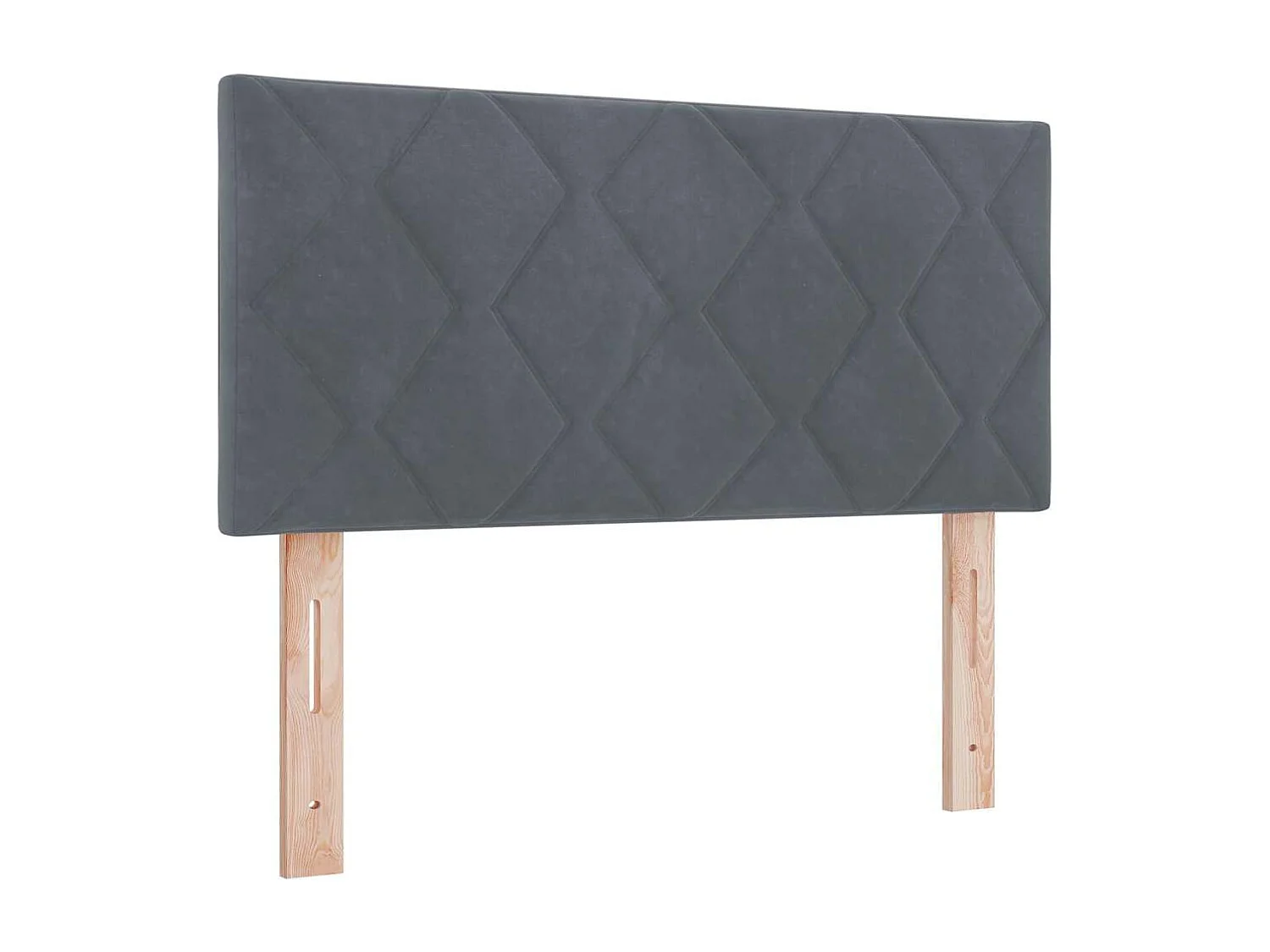 Tête de lit Montage mural | Panneau de tête pour lit Moderne  Géométrique Gris foncé 100 cm Velours