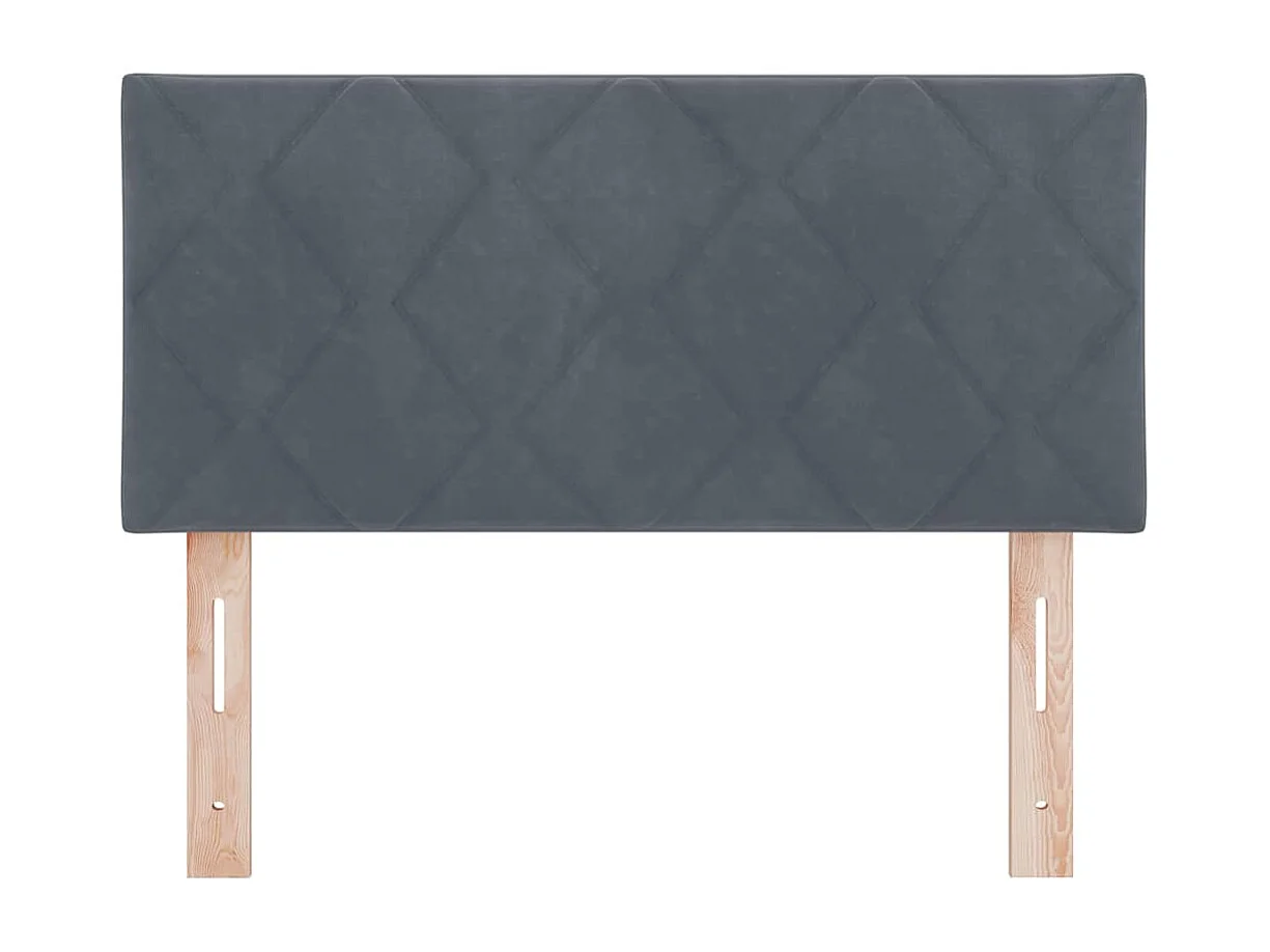Tête de lit Montage mural | Panneau de tête pour lit Moderne  Géométrique Gris foncé 100 cm Velours