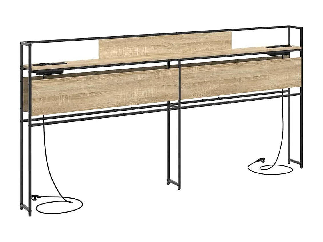 Mueble cabecero con almacenamiento | Cabecera de almacenamiento con estante Roble Sonoma 200 cm