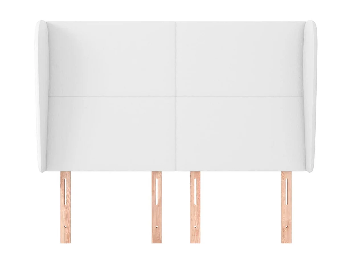 Tête de Lit | Panneau de tête pour lit Moderne avec oreilles Blanc 147x23x118/128 cm Similicuir
