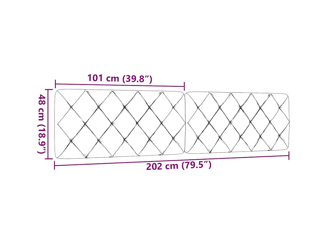Cabecero de Cama | Cabezal de cama | Mueble de cabecero acolchado tela gris oscuro 200 cm