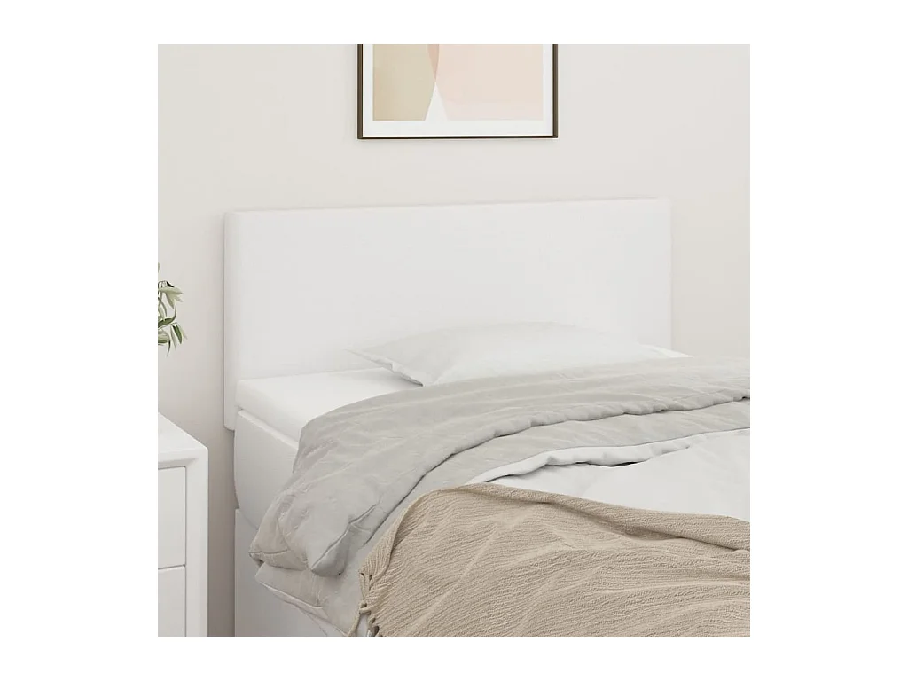 Tête de Lit | Panneau de tête pour lit Moderne Blanc 90x5x78/88 cm Similicuir