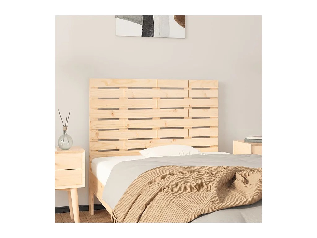 Cabecero de Cama | Cabezal de cama | Mueble de cabecero de pared madera maciza de pino 96x3x63 cm