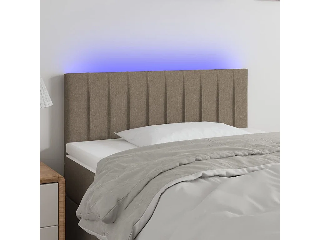 Hoofdbord | Hoofdeinde LED 90x5x78/88 cm stof taupe
