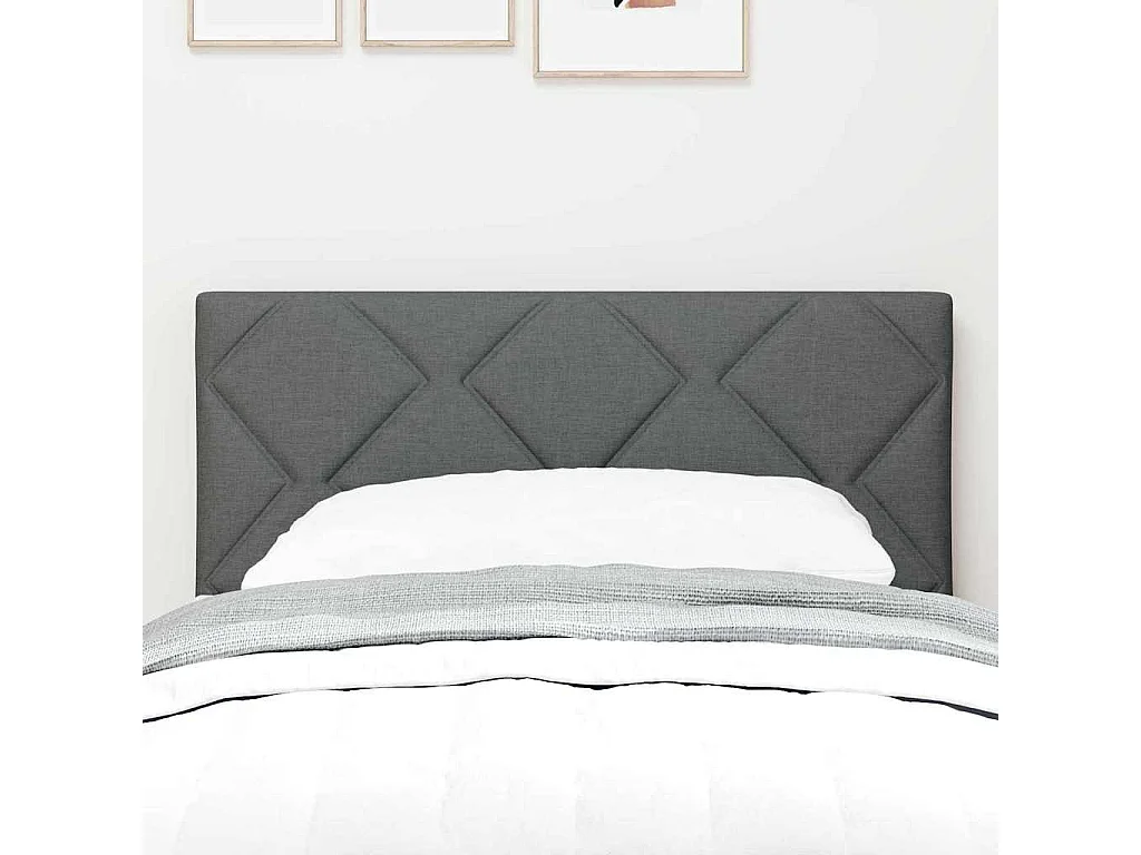 Mueble cabecero | Cabezal de cama | Cabecero de Tela Geométrico con cabecera Gris oscuro 80 cm tela