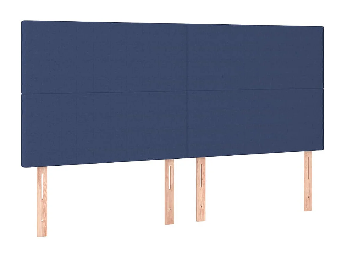 Têtes de lit | Panneaux de tête pour lit Moderne 4 pcs Bleu 100x5x78/88 cm Tissu