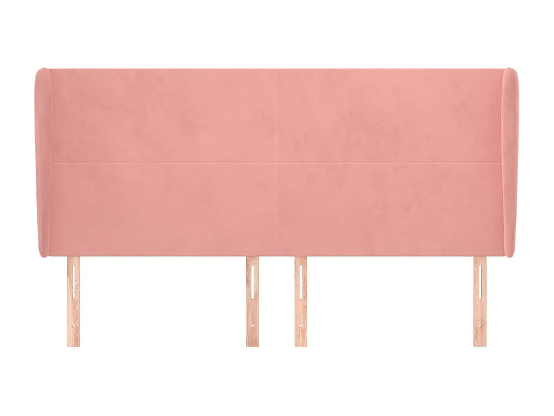 Tête de Lit | Panneau de tête pour lit Moderne avec oreilles Rose 183x23x118/128 cm Velours
