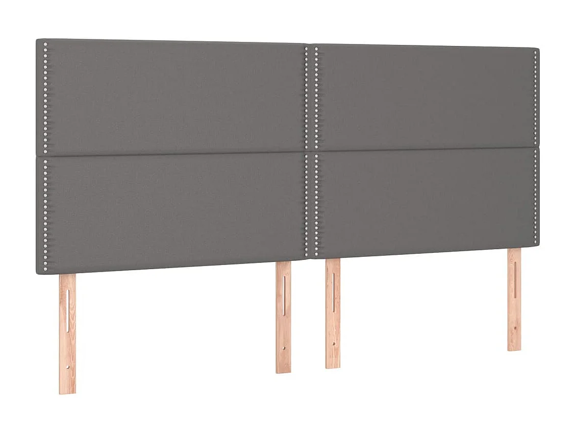 Hoofdbord | Hoofdeinde LED 200x5x118/128 cm kunstleer grijs