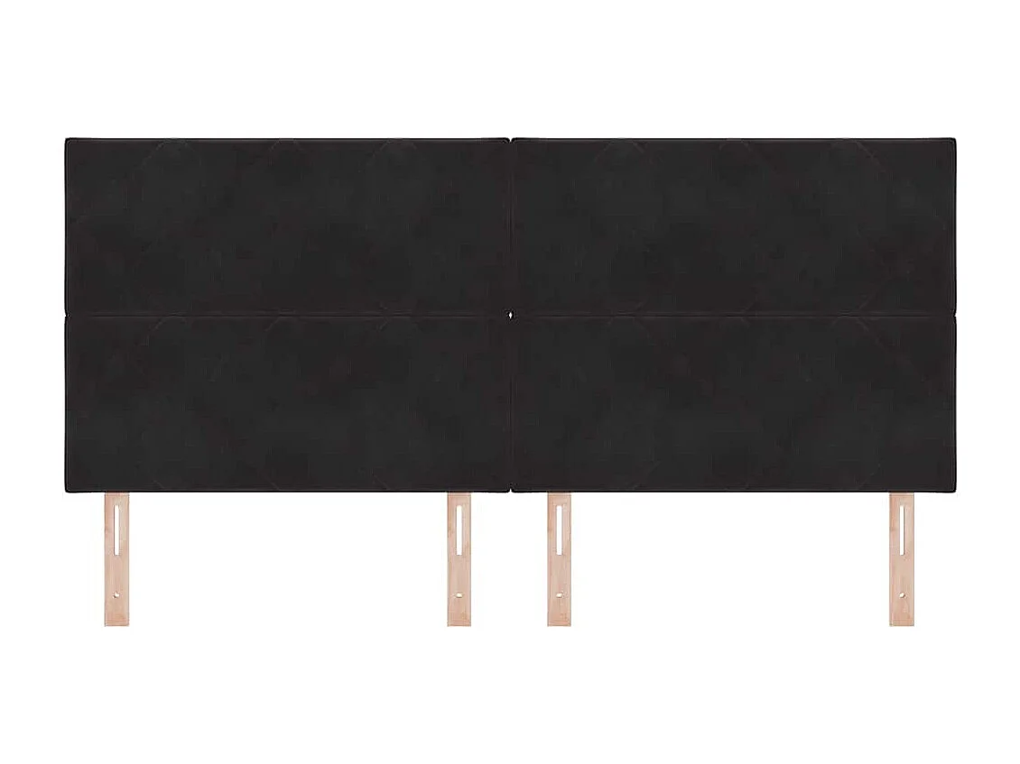 Tête de lit Montage mural | Panneau de tête pour lit Moderne  Géométrique Noir 200 cm Velours