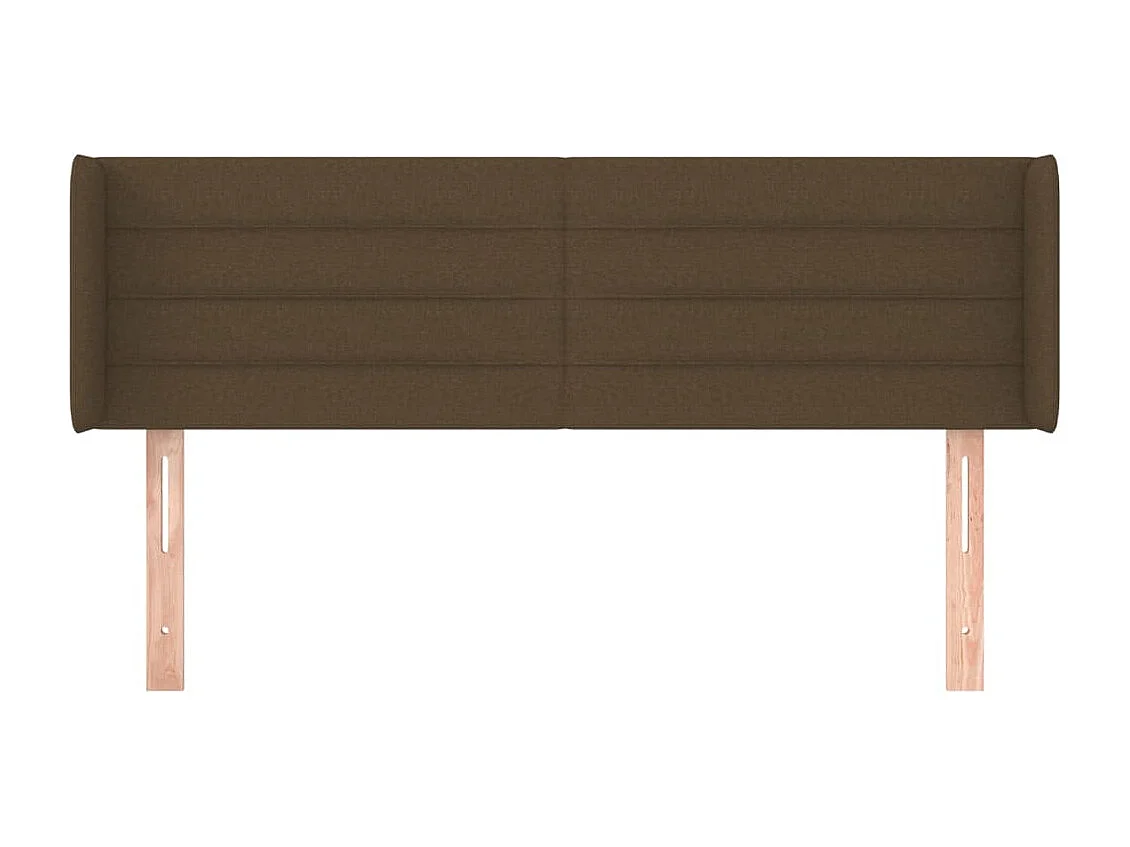 Tête de Lit | Panneau de tête pour lit Moderne avec oreilles Marron Foncé 147x16x78/88 cm Tissu
