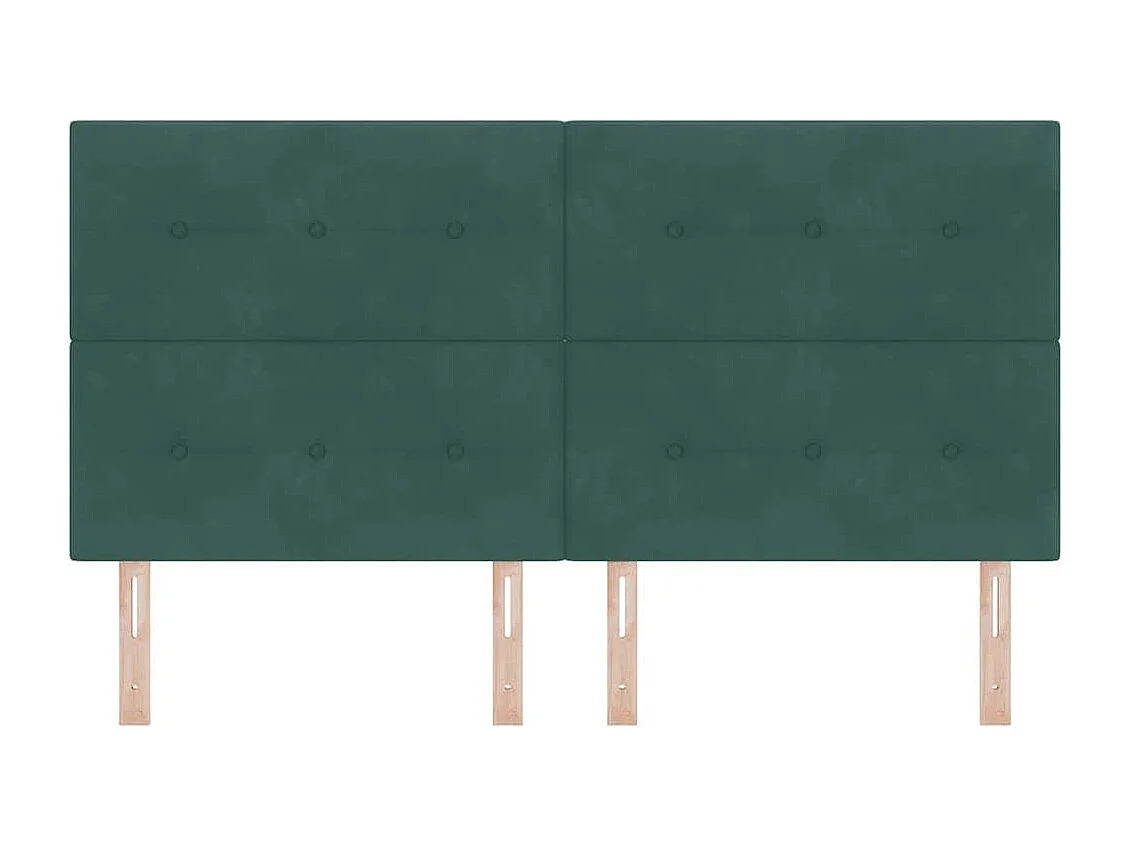 Tête de Lit | Panneau de tête pour lit Moderne avec des lumières à LED Réglable Vert 90 cm Velours