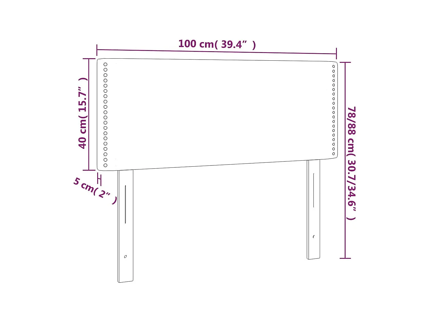 Cabecero | Cabezal de Cama | Mueble cabecero con LED de terciopelo verde oscuro 100x5x78/88 cm
