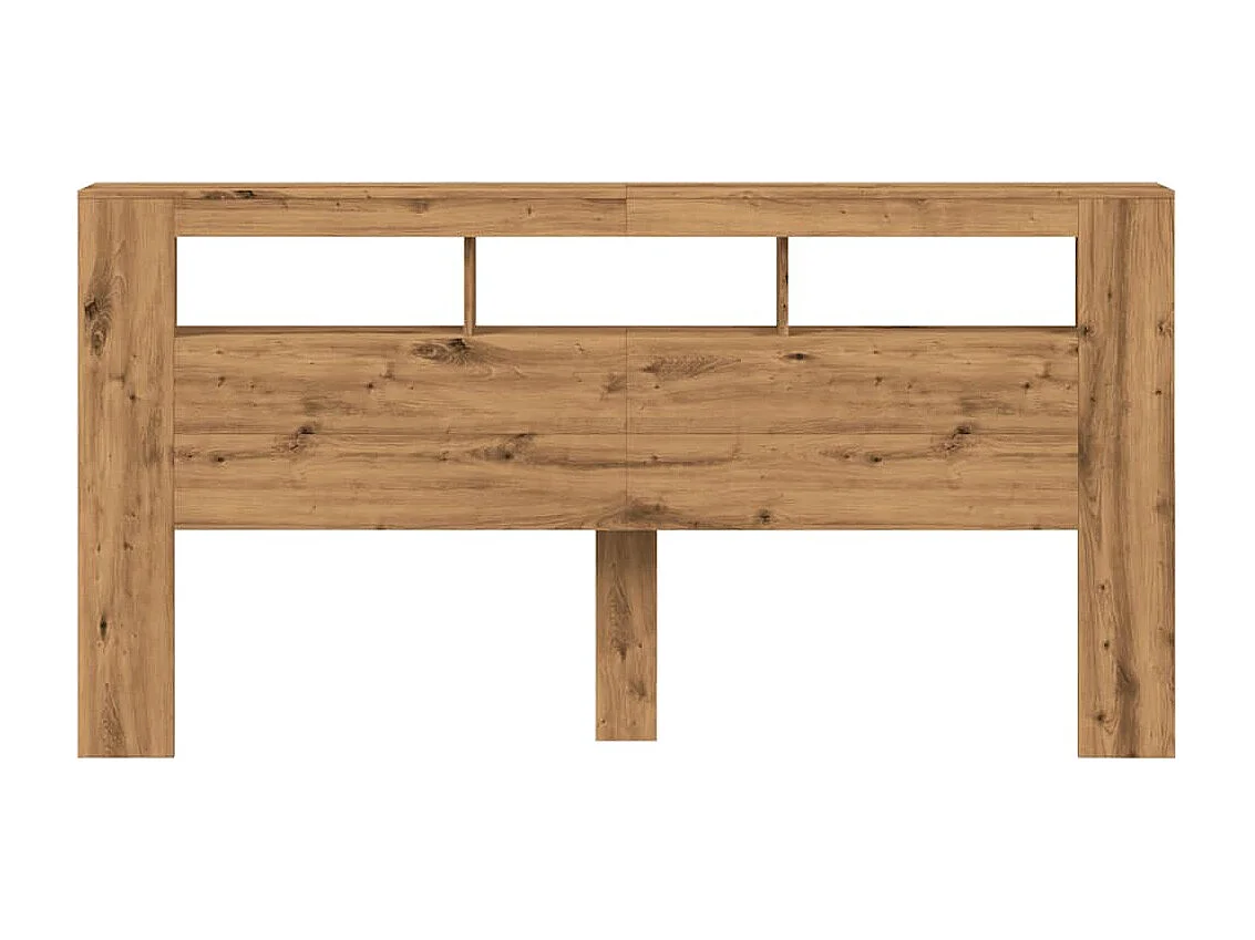 Mueble cabecero | Cabecero | Cabezal de cama LED madera ingeniería roble artisan 200x18,5x103,5 cm
