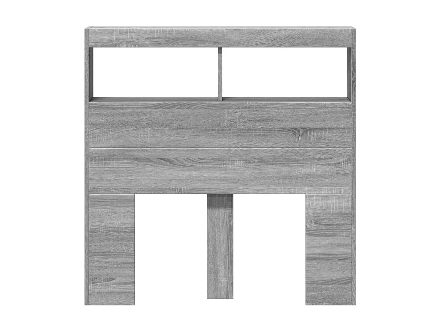 Tête de Lit avec rangement | Armoire de tête de lit avec LED sonoma gris 100x17x102 cm