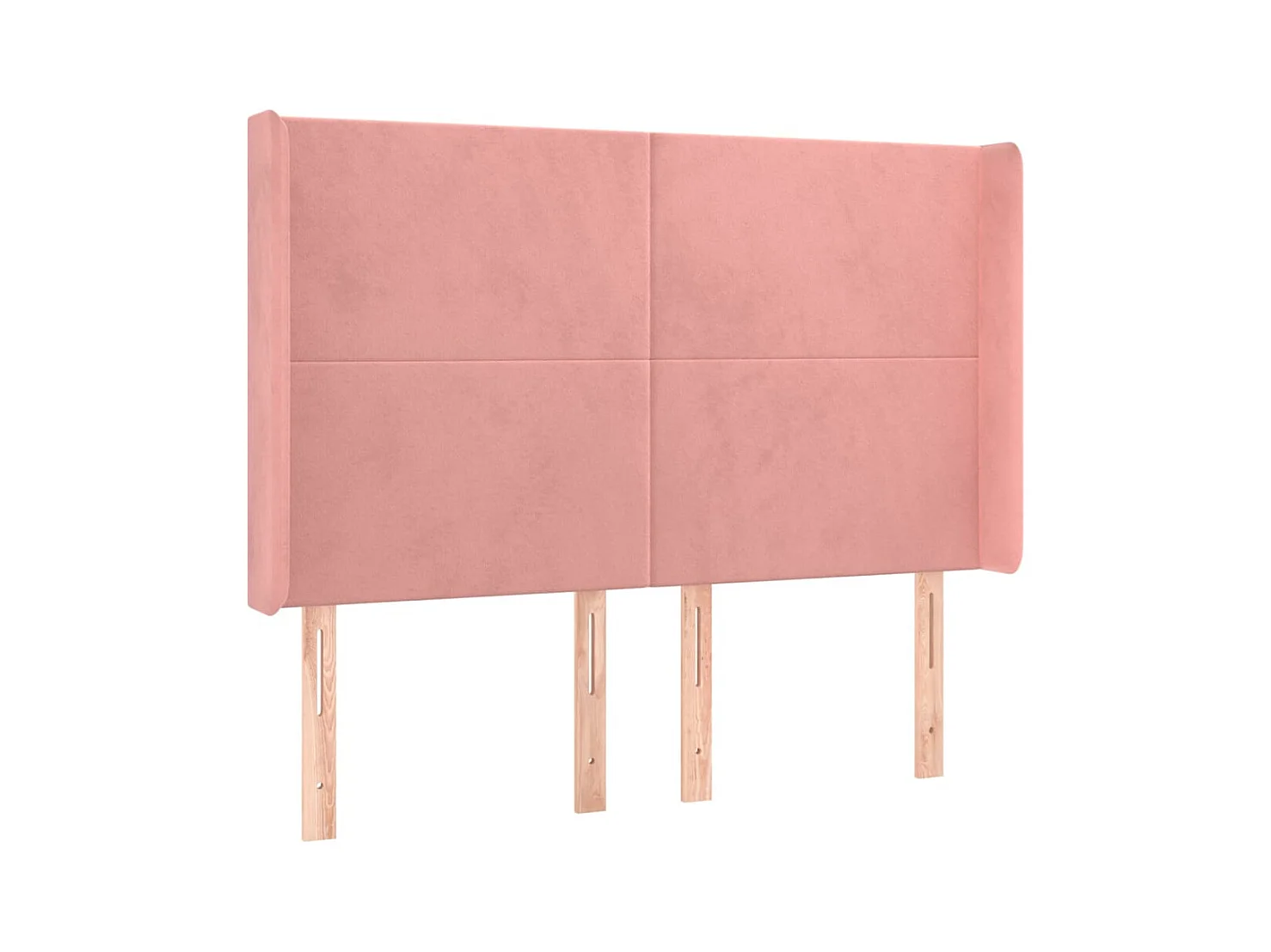 Tête de Lit | Panneau de tête pour lit Moderne avec oreilles Rose 147x16x118/128 cm Velours
