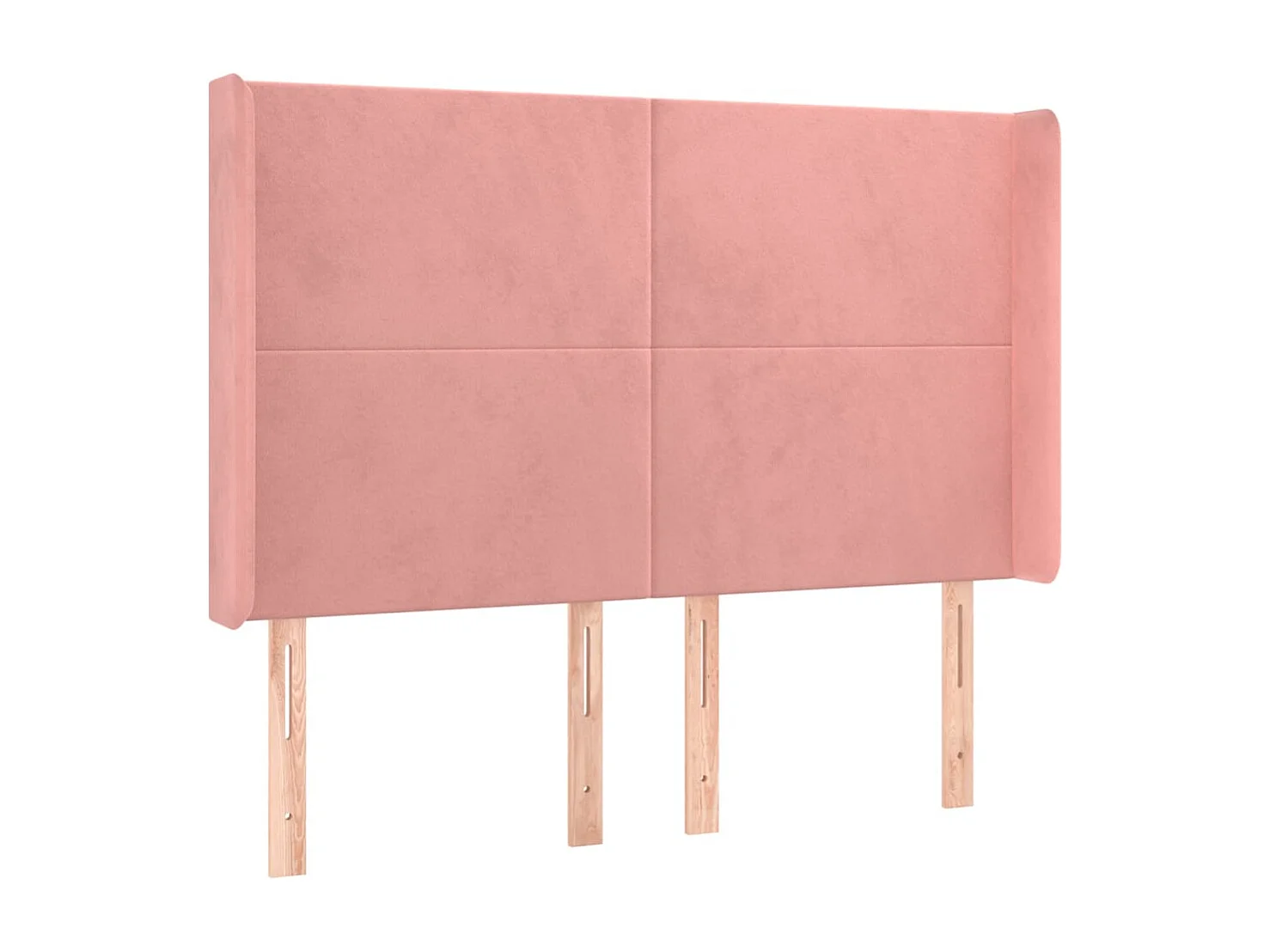 Tête de Lit | Panneau de tête pour lit Moderne avec oreilles Rose 147x16x118/128 cm Velours