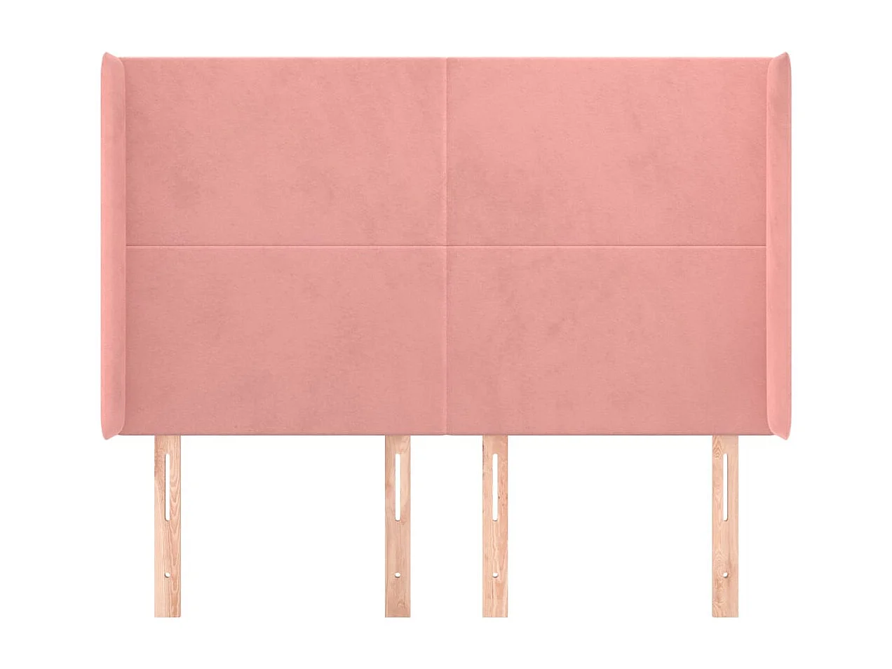 Tête de Lit | Panneau de tête pour lit Moderne avec oreilles Rose 147x16x118/128 cm Velours