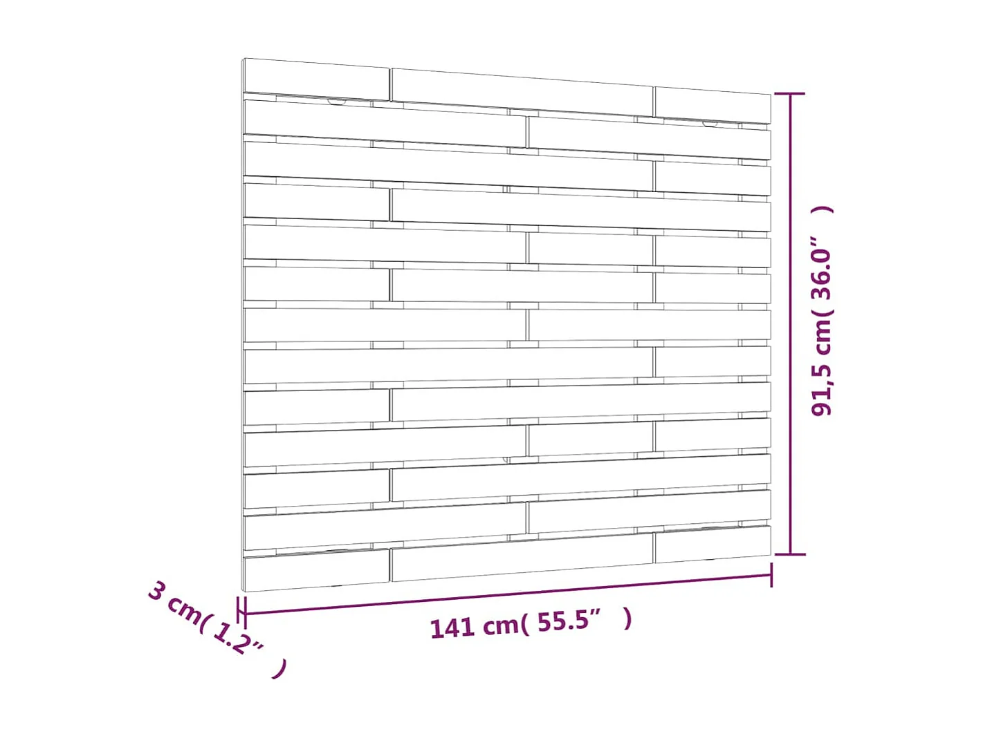 Tête de lit murale | Panneau de tête pour lit Moderne  Gris 141x3x91,5 cm Bois massif de pin
