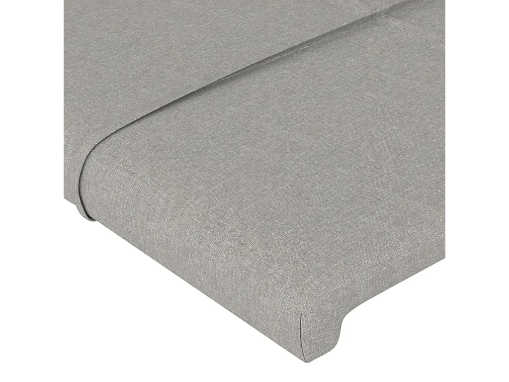 Cabecero | Cabezal de Cama | Mueble cabecero con luces LED tela gris claro 80x5x118/128 cm