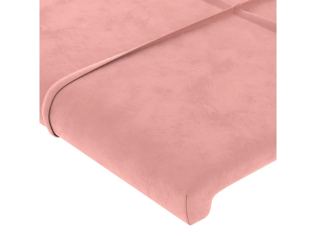 Cabecero | Cabezal de Cama | Mueble cabecero con luces LED terciopelo rosa 180x5x118/128 cm