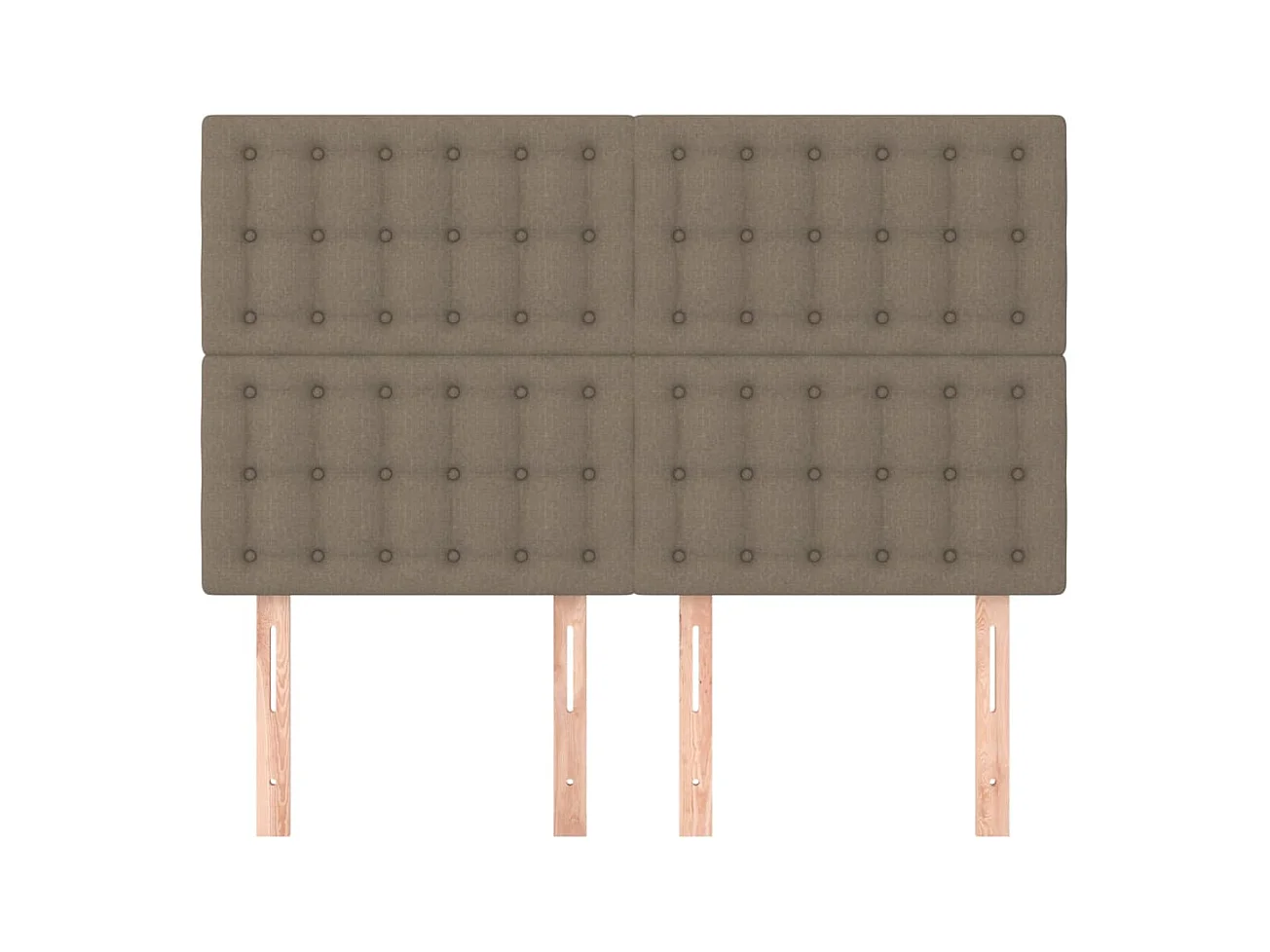 Cabeceros | Cabezal de cama | Mueble de cabecero 4 unidades tela gris taupe 72x5x78/88 cm