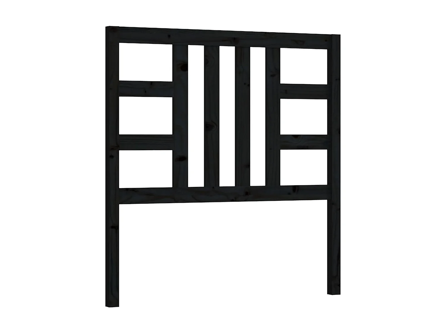 Tête de Lit | Panneau de tête pour lit Moderne Noir 96x4x100 cm Bois massif de pin